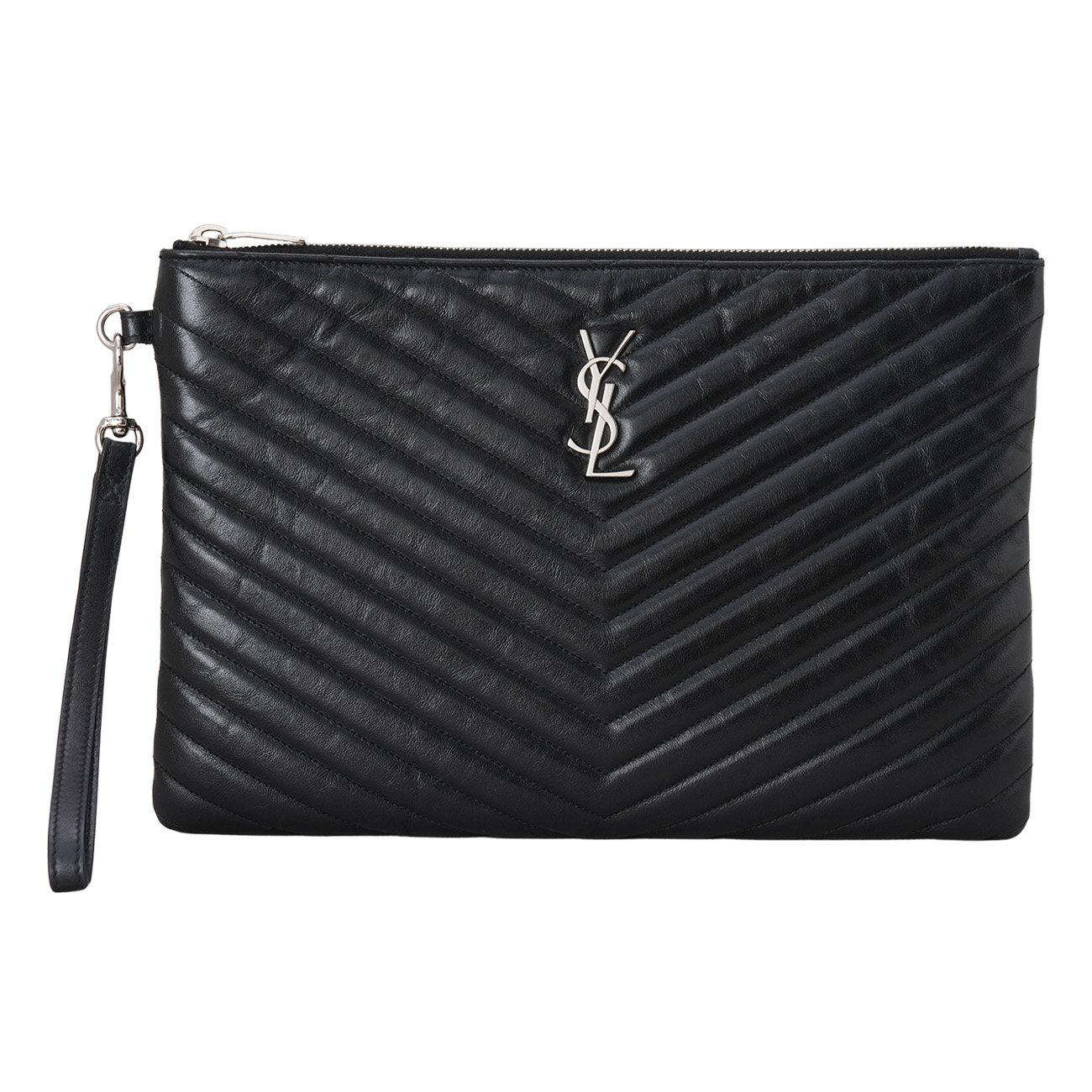 YVES SAINT LAURENT(USED)생로랑 559193 모노그램 쉐브론 클러치